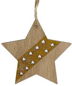 Χριστουγεννιάτικο Ξύλινο Στολίδι Αστεράκι 8cm 50190246