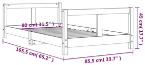 ΠΛΑΙΣΙΟ ΠΑΙΔΙΚΟΥ ΚΡΕΒΑΤΙΟΥ ΛΕΥΚΟ 80 X 160 ΕΚ. ΜΑΣΙΦ ΞΥΛΟ ΠΕΥΚΟΥ 834430