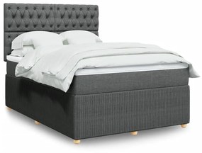 ΚΡΕΒΑΤΙ BOXSPRING ΜΕ ΣΤΡΩΜΑ ΣΚΟΥΡΟ ΓΚΡΙ 140X200 ΕΚ ΥΦΑΣΜΑΤΙΝΟ 3294387