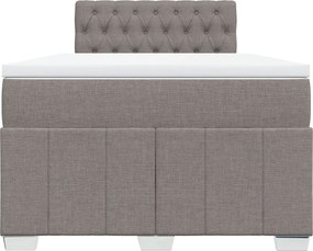 vidaXL Κρεβάτι Boxspring με Στρώμα Taupe 120x190 εκ. Υφασμάτινο