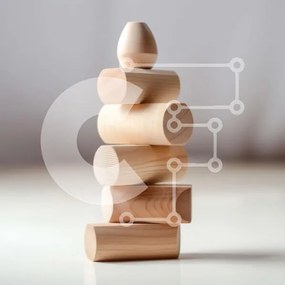Intra Συλλεκτικό Ξύλινο Παζλ Plywood  4mm - Πολύχρωμο ξύλινο παιχνίδι στοίβαξης για παιδιά Σε Ξύλινο Κουτί - Διαστάσεις: 10x10 cm – 25 κομμάτια