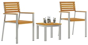vidaXL Σέτ φαγητού για κήπο 3 pcs Καφέ Στερεό Ξύλο Ακακίας
