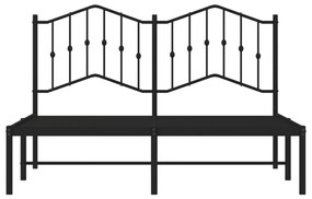 vidaXL Πλαίσιο Κρεβατιού με Κεφαλάρι Μαύρο 150 x 200 εκ. Μεταλλικό