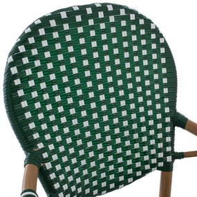 Σκαμπό Αλουμινίου Bamboo Look Με Wicker Πράσινο Λευκό 56x60x126 Εκ.
