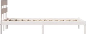 vidaXL Σκελετός Κρεβατιού Λευκό 75 x 190 cm Μασίφ ξύλο πεύκου