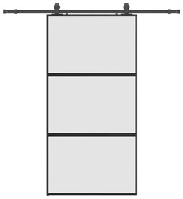 Σετ συρόμενης πόρτας με υλικό μαύρο 102,5x205 cm - Μαύρο