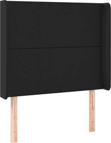 vidaXL Κρεβάτι Boxspring με Στρώμα &amp; LED Μαύρο 90x190 εκ. Συνθ. Δέρμα