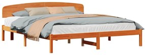 vidaXL Σκελετός Κρεβατιού Καφέ 200 x 200 cm Μασίφ ξύλο πεύκου