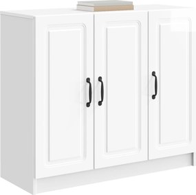 vidaXL Πλαϊνό γραφείο Γυαλιστερό Λευκό 89 x 34,5 x 77 εκ.