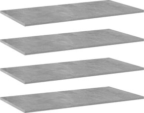 vidaXL Ράφια Βιβλιοθήκης 4 τεμ. Γκρι Σκυροδ. 80x40x1,5 εκ. Επεξ. Ξύλο