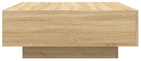 vidaXL Τραπεζάκι Σαλονιού με Φώτα LED Sonoma Δρυς 80 x 80 x 31 εκ.