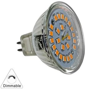 Adeleq Led Λάμπα Mr16 Γυάλινο 5W 12Vac-Dc 105° Ντιμαριζόμενο Θερμό 13-016155009
