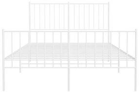 vidaXL Πλαίσιο Κρεβατιού με Κεφαλάρι&Ποδαρικό Λευκό 120x200εκ. Μέταλλο
