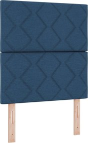 vidaXL Κρεβάτι box spring με στρώμα Μπλε 80 x 200 cm Ύφασμα
