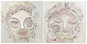 Καμβάς DKD Home Decor Τζίντζερ Καμβάς 90 x 3,7 x 90 cm