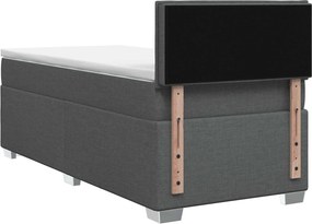 vidaXL Κρεβάτι Box Spring με Στρώμα και LED Σκούρο Γκρι 80 x 200 cm