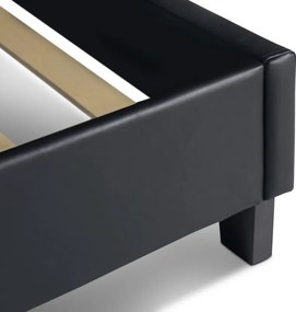 Κρεβάτι Sissy Megapap από τεχνόδερμα χρώμα μαύρο 160x200εκ.