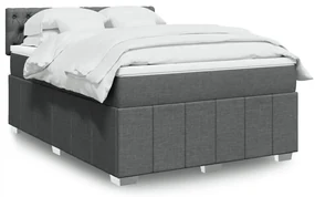 vidaXL Κρεβάτι Boxspring με Στρώμα Σκούρο Γκρι 160x200 εκ Υφασμάτινο