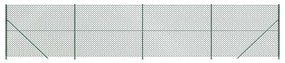 vidaXL Συρματόπλεγμα Περίφραξης Πράσινο 1,4x10 μ. με Βάσεις Φλάντζα