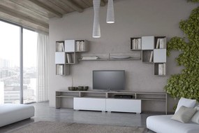 Σύνθεση σαλονιού "SMART 8" σε χρώμα σταχτί-λευκό