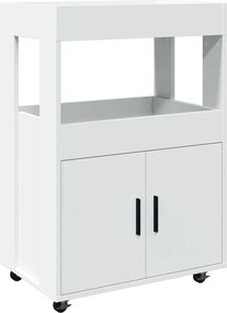 vidaXL Τρόλεϊ Μπαρ Λευκό 60x39,5x89 εκ. Επεξ. Ξύλο