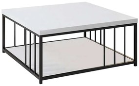 Τραπέζι Σαλονιού Zenn 618BLY1137 90x90x40cm White-Black