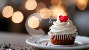 Intra Συλλεκτικό Ξύλινο Παζλ Plywood  4mm - Cupcake του Αγίου Βαλεντίνου με καρδιές και σαντιγί Σε Ξύλινο Κουτί - Διαστάσεις: 10x10 cm – 25 κομμάτια