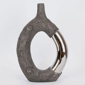 Βάζο Κεραμικό 752-20387 26,5x9,5x39,5cm Brown-Silver Estheti Home Ceramic