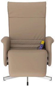 vidaXL Πολυθρόνα Μασάζ Ανακλινόμενη με Υποπόδιο Καπουτσίνο