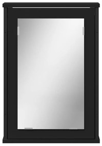 vidaXL Καθρέφτης Μπάνιου με Ντουλάπι Μαύρος 42x12x60 εκ. Επεξ. Ξύλο