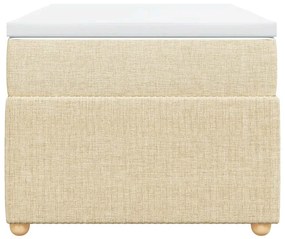 vidaXL Κρεβάτι Boxspring με Στρώμα Κρεμ 90x200 εκ.Υφασμάτινο