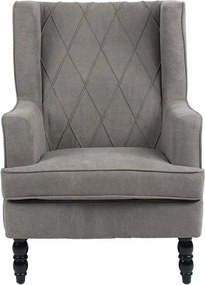 Πολυθρόνα - μπερζέρα Efficient ύφασμα γκρι-μαύρο 72x97x100εκ 72x89x100 εκ.