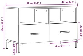 ΈΠΙΠΛΟ ΤΗΛΕΟΡΑΣΗΣ ΛΕΥΚΟ 80 X 36 X 50 ΕΚ. ΑΠΟ ΕΠΕΞΕΡΓΑΣΜΕΝΟ ΞΥΛΟ 828972