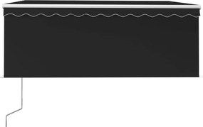 vidaXL Τέντα Αυτόματη με Σκίαστρο/LED/Αισθ. Ανέμου Ανθρακί 3 x 2,5 μ.