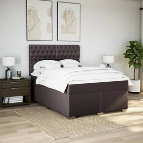 ΚΡΕΒΑΤΙ BOXSPRING ΜΕ ΣΤΡΩΜΑ ΣΚΟΥΡΟ ΚΑΦΕ 140X190 ΕΚ. ΥΦΑΣΜΑΤΙΝΟ 3292793