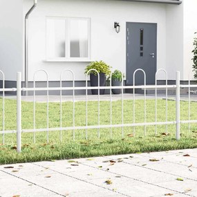 vidaXL Φράχτης Κήπου 2 pcs Λευκό 3,4 x 0,6 μ Ατσάλι με Πούδρα