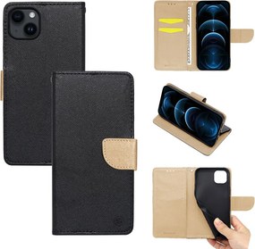 Θήκη Πορτοφόλι Sonique Trend Wallet Apple iPhone 14 Plus Μαύρο / Χρυσό