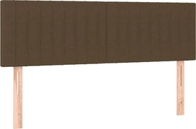 vidaXL Κρεβάτι Boxspring με Στρώμα Σκούρο Καφέ 140x190 εκ. Υφασμάτινο