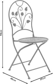 Τραπεζαρία Abriel σετ 3τεμ μέταλλο ανθρακί antique