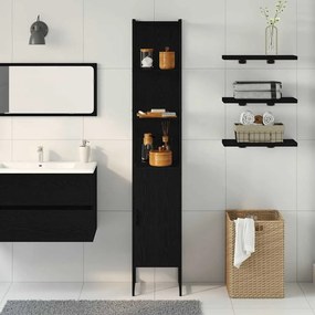 vidaXL Ντουλάπι Μπάνιου Μαύρη δρυς 33 x 33 x 185,5 εκ