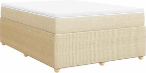 vidaXL Κρεβάτι Boxspring με Στρώμα Κρεμ 140x200 εκ. Υφασμάτινο