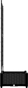 vidaXL Γλάστρα Κήπου Μαύρο 40 x 40 x 125,5 εκ. PP