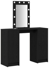 vidaXL Καθρέφτης με LED Φώτα Μαύρη Δρυς 102x33x135 εκ