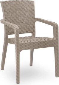 Πολυθρόνα πολυπροπυλενίου Clio Megapap recycled χρώμα cappuccino 57x55x86εκ.