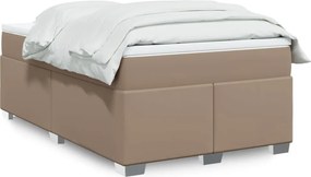 vidaXL Κρεβάτι Boxspring με Στρώμα Καπουτσίνο 120x200εκ.από Συνθ.Δέρμα