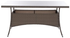 Τραπέζι Minsk μεταλλικό rattan γκρι 150x90x75Υ εκ. 150x90x75 εκ.