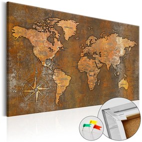 Πίνακας φελλού - Rusty World [Cork Map] 90x60