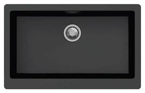 Macart Apron U-100 Υποκαθήμενος Γρανιτένιος Νεροχύτης Onyx (Black) 90cm