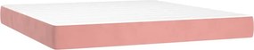 vidaXL Κρεβάτι Boxspring με Στρώμα Ροζ 160x200 εκ. Βελούδινο