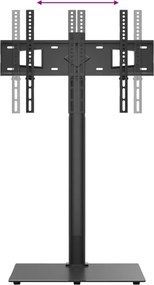 vidaXL Βάση Τηλεόρασης Γωνιακή 1 Επιπέδου για 32-65 Ιντσών Μαύρη